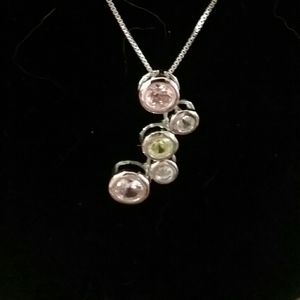 18" sterling silver chain with  cz "bubbles "